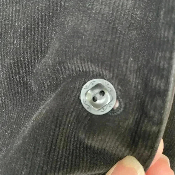 J. Jill Black Soft Corduroy Ruffled Cuff Button Front Blazer Jacket Coat Size 4P - Picture 6 of 7